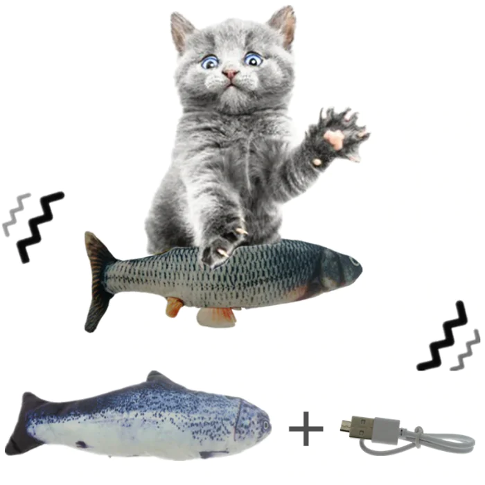 Peixe Interativo Elétrico Para Gatos – Carregamento USB 30cm